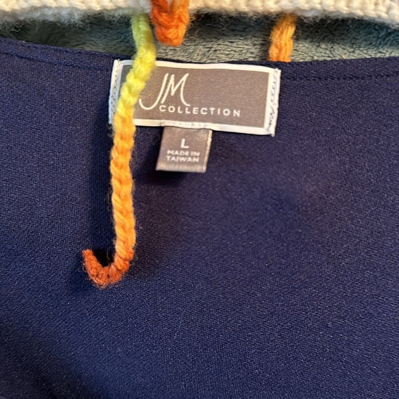 JM collection large blue tan and white stretchy top lined💕 - Picture 2 of 8